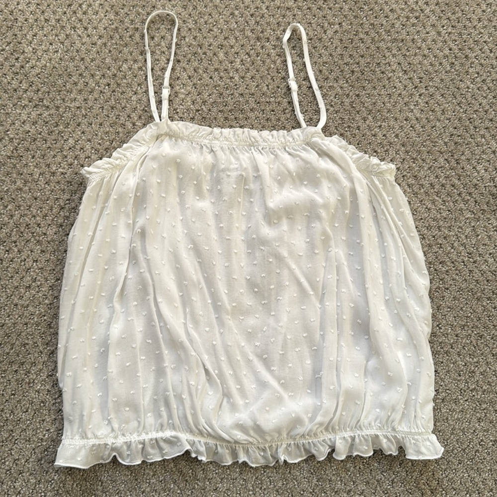 Express White Relaxed Ruffled Camisole - Picture 8 of 11
